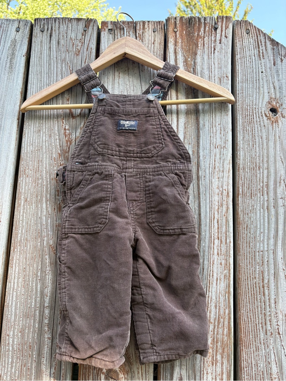 OshKosh B'gosh Brown Corduroy Kids Overalls with Pockets